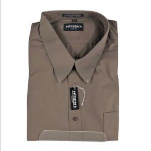 Salvatore Caruso Men's Charcoal Gray Dress Shirt 65% Polyester 35% Cotton Single